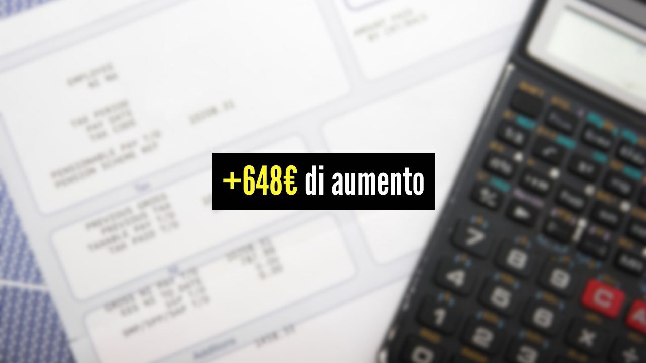 648 euro di aumento