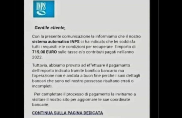 Bari, false e-mail INPS: attenzione, il bonifico è una truffa